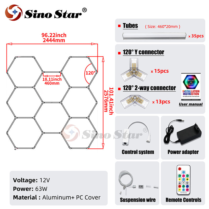 RGB06 2576*2444mm Rgb Hexagon Club Lights