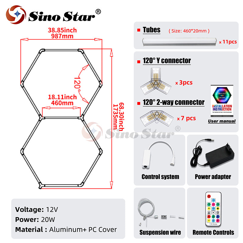 RGB02 1735*987mm Nightclub Rgb Hex Led Light