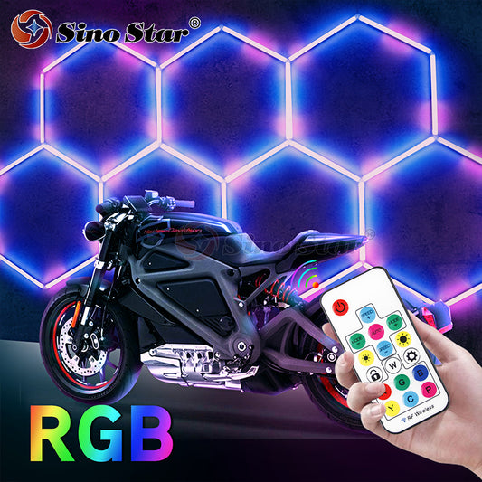 RGB09 3389*1715mm Colorful Hexagonal Light