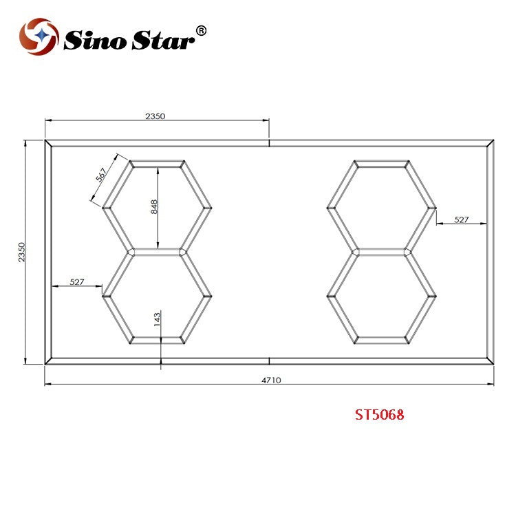 ST5068 2350mm*4710mm Hair Salon Garage LED Light