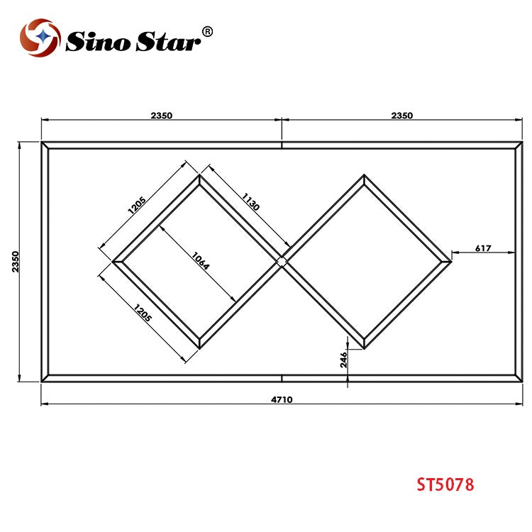 ST5078 2350mm*4710mm Garage Exhibition Hexagon Led Light