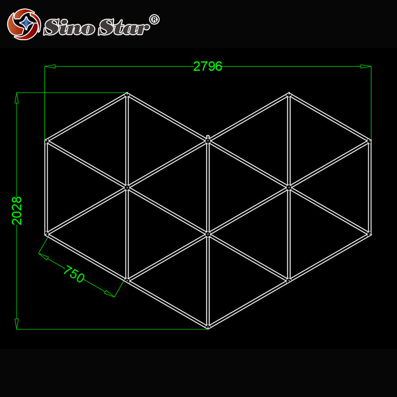 ST6105 2028mm*2796mm Heart Style Hexagonal Led Light