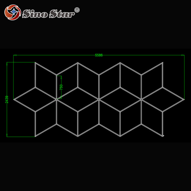 ST6103 2439mm*5586mm Garage Giant Snowflake LED Light