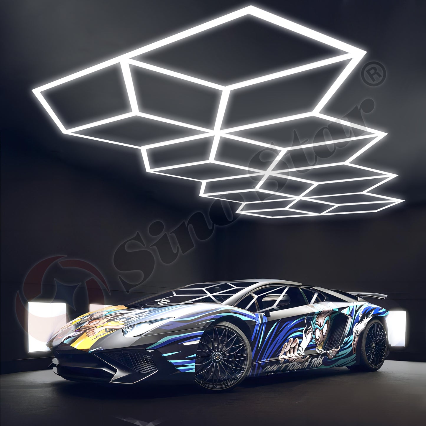ST6104 2428mm*5601mm Led Geometric Ceiling Light