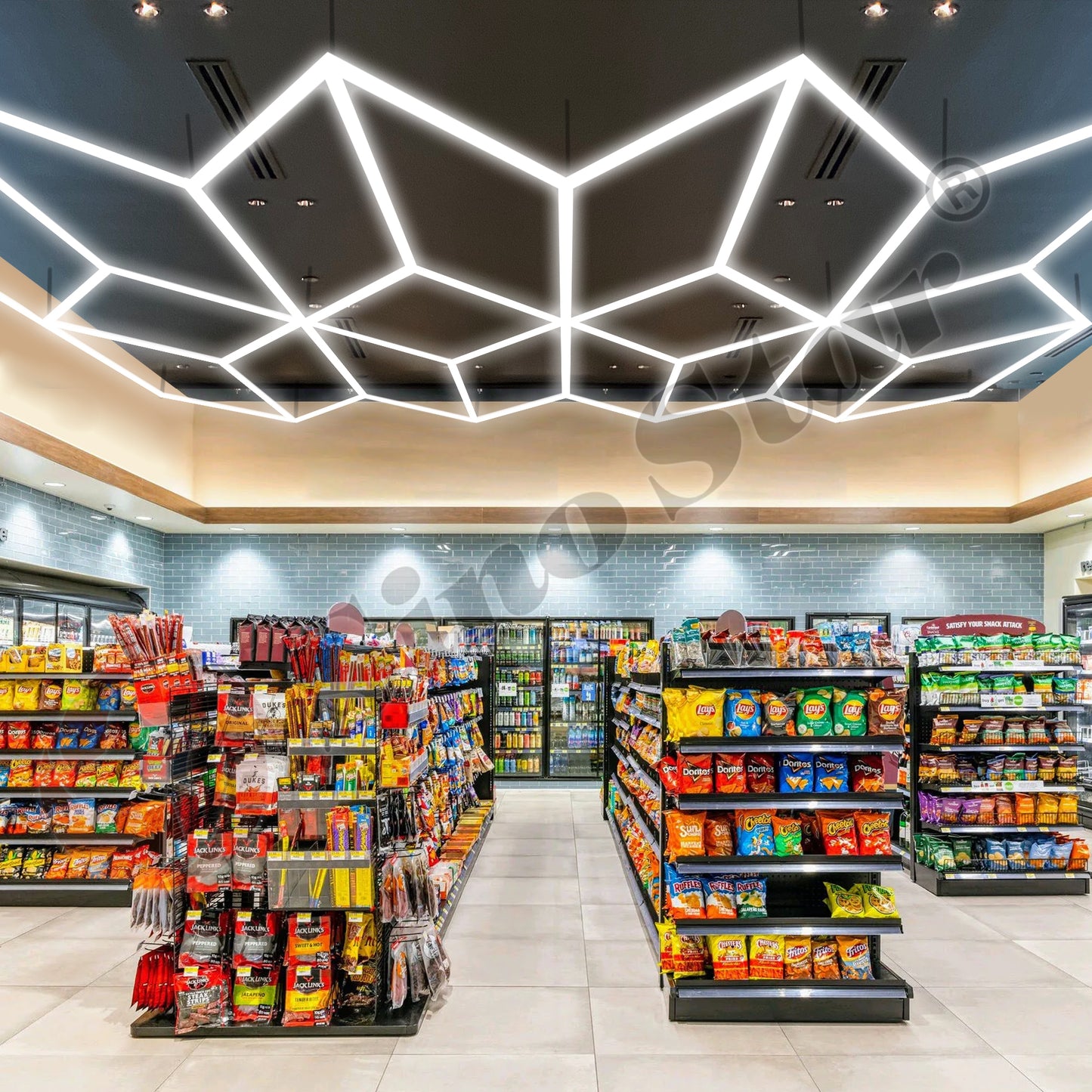 ST6104 2428mm*5601mm Led Geometric Ceiling Light