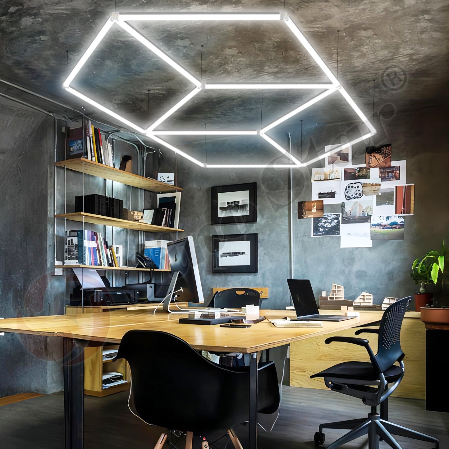 ST6120 2028mm*2796mm Exhibition Geometric Ceiling Light