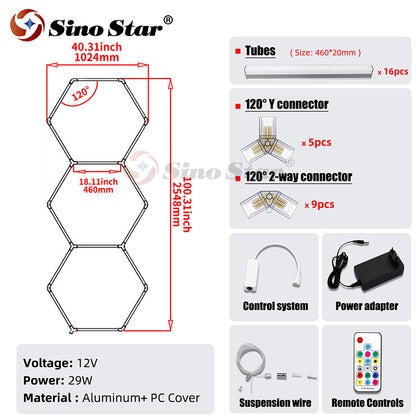 RGB07 2548*1024mm Color-Changing Rgb Neon Hex Light