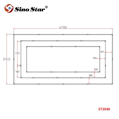 ST2048 2410mm*4780mm Wholesale Square Garage Led Light